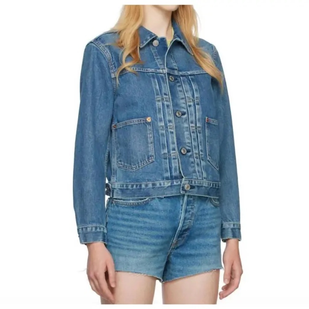 $365 NWOT RE/DONE 60s STONED SHRUNKEN DENIM JACKET SZ SMALL